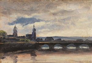 The Augustusbrucke in Dresden, 1829 or 1830. Creator: Thomas Fearnley