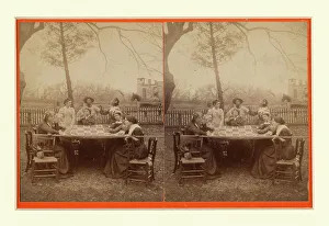 New Hampshire Prints: Aunt Hannah's quilting party, United States, 1896. Creator: Unknown