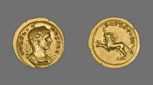 Aurelian Prints: Aureus (Coin) Portraying Emperor Aurelian, 272, issued by Aurelian