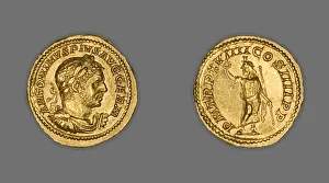 Antoninus Prints: Aureus (Coin) Portraying Emperor Caracalla, 216, issued by Caracalla. Creator: Unknown