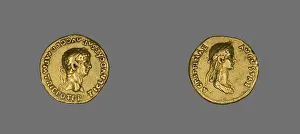 Claudius Prints: Aureus (Coin) Portraying Emperor Claudius, 50-54. Creator: Unknown