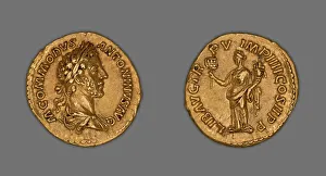 Marcus Aurelius Commodus Antoninus Prints: Aureus (Coin) Portraying Emperor Commodus, 180, issued by Commodus. Creator: Unknown