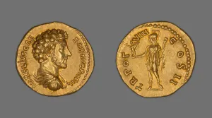 Aureus (Coin) Portraying Emperor Marcus Aurelius, 153-154, issued by Antoninus Pius Aureus (Coin) Portraying Emperor Marcus Aurelius, 153-154, issued by Antoninus Pius
