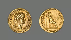Coin Collection: Aureus (Coin) Portraying Emperor Tiberius, 15-37 CE, issued by Tiberius