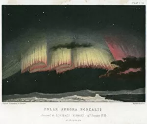 Amedee Gallery: Aurora Borealis or Northern Lights, curtain form 1839. [1872]. Artist: Rapine