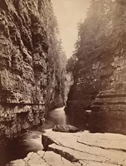 Gorge Gallery: Ausable Chasm - Up the River from Table Rock, c. 1880. Creator: Seneca Ray Stoddard