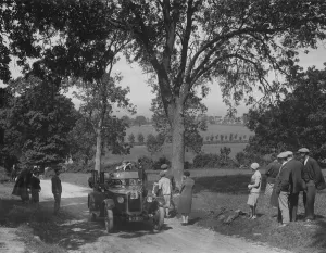 Junior Car Club Prints: Austin 12 / 4 open 4-seater tourer competing in the JCC Inter-Centre Rally, 1932. Artist
