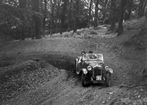 Hairpin Bend Prints: Austin 7 with Arrow body, B&HMC Brighton-Beer Trial, Fingle Bridge Hill, Devon, 1934