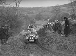 Austin 7 Grasshopper of Alf Langley competing at the MG Car Club Midland Centre Trial, 1938