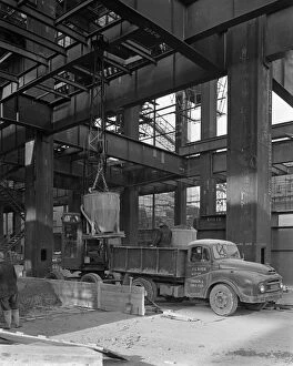 West Yorkshire Gallery: Austin lorry on a construction site, Leeds, West Yorkshire, 1959. Artist: Michael Walters