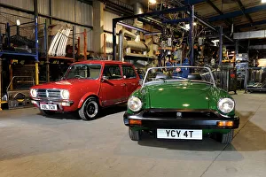 Austin Mini 1275 GT 1980 and MG Midget 1979. Artist: Simon Clay