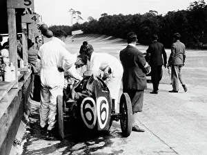 Pits Prints: Austin by the pit wall, 500 Mile Race, Brooklands, Surrey, (1931?)