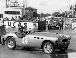 1954 Prints: Austin Special, J. W. Whitehouse at Silverstone 1954. Creator: Unknown