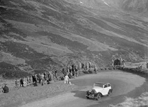 Moorland Collection: Austin sports saloon of Mrs MS Flewitt at the RSAC Scottish Rally, Devils Elbow, Glenshee, 1934