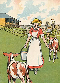 An Australian Dairy Farm, 1912. Artist: Charles Robinson