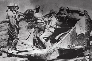 Australian howitzer on the Somme front, World War I, c1914-c1918
