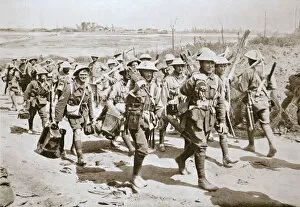 Anzac Collection: Australian machine-gunners returning from the trenches, France, World War I, 1916