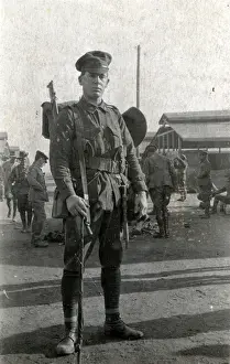 Mosman New South Wales Australia Prints: Australian soldier, either at Zeitoun or at Aerodrome, Egypt, 1916. Creator: Unknown