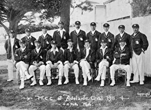 The Australian-touring English cricket team of 1911-1912.Artist: CA Petts