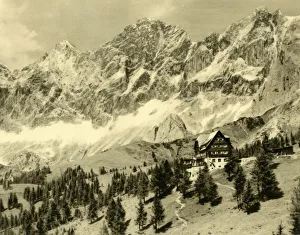 R Lechner Prints: The Austriahütte and the Dachstein, Styria, Austria, c1935. Creator: Unknown