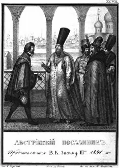 Austrian Envoy is presented to the Tsar Ivan III. 1491 (From Illustrated Karamzin), 1836