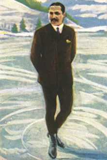 Iasmatzis Prints: Austrian figure skater Willi Bockl, 1928. Creator: Unknown