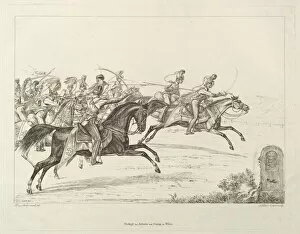 Erhard Johann Christian Collection: Austrian Lancers, early 19th century. Creator: Johann Christian Erhard