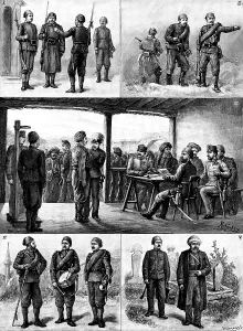 Drum Prints: The Austro-Hungarian Army on the Turkish Frontier, 1890. Creator: P Naumann