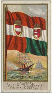 National Flag Prints: Austro-Hungary, from Flags of All Nations, Series 2 (N10) for Allen &amp