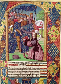Images Dated 4th July 2013: The author presents the book Ogier le Danois to the king of France, Louis XII