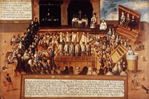 Inquisition Collection: An auto da fe in the Town of San Bartolome Otzolotepec. Artist: Anonymous