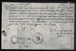 Commissioner Prints: Autograph letter of Amerigo Vespucci written on 30th December 1492 in Seville to