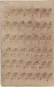 Autograph manuscript of the first page of the Prelude No. 1 from the first part of the Well... 1722 Creator: Bach, Johann Sebastian (1685-1750)