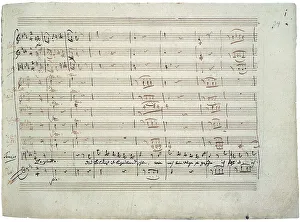 Magic Flute Gallery: The autograph manuscript: The Magic Flute. Act I aria This portrait is enchantingly beautiful