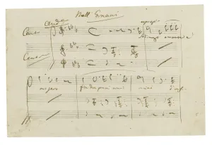 Verdi Prints: The autograph manuscript: Opera Ernani, final aria Solingo, errante e misero, Early 1840s