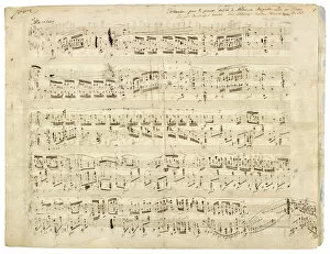Autographed partiture of the Polonaise, Op. 53 in A flat major for piano, 1843