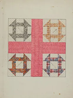 Autograph Prints: Autographed Quilt, c. 1940. Creator: Margaret Linsley