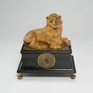 Ebony Prints: Automaton Clock in the Shape of a Lion, Germany, c. 1630. Creator: Unknown