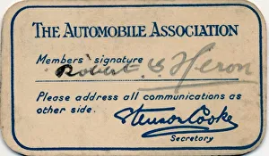 The Automobile Association: Membership card, 1936