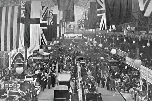 Motor Industry Prints: At an automobile exhibition, Agricultural Hall, Islington, London, 1902 (1903)