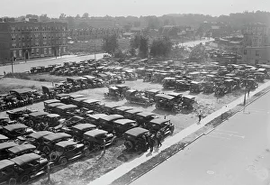 Car Park Prints: Auto's parked at Ebbets Field, 1916. Creator: Bain News Service