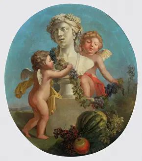 Decorating Prints: Autumn, 1776. Creator: FR Monogrammist