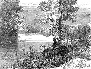 Water Amenities Prints: The Autumn Campaign: cavalry watering horses at the River Stour