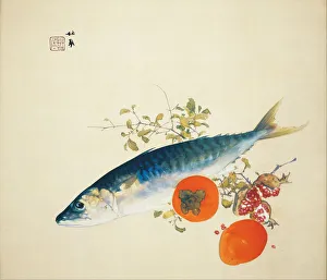 Watercolour On Silk Prints: Autumn Fattens Fish and Ripens Wild Fruits, 1925. Artist: Seiho, Takeuchi (1864-1942)
