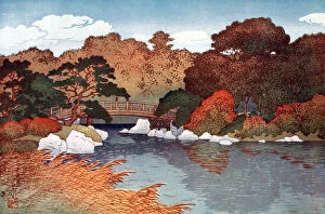 Autumnal Gallery: Autumn in Hundred Flower Garden at Muko-Jima, c1900-1950.Artist: Yoshida Hiroshi