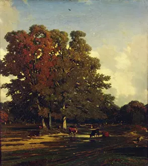 Farm Animal Prints: Autumn Landscape, 1850. Creator: Jules Dupre