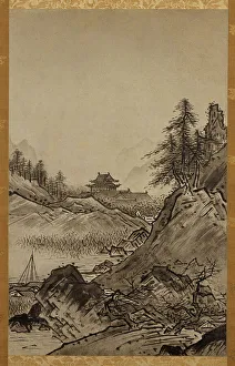 Muromachi Period Prints: Autumn Landscape, c1470. Creator: Sesshu; Toyo (1420-1506)