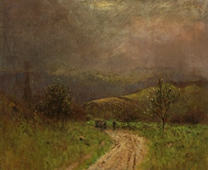 Downhill Prints: Autumn Landscape in the Early Evening, 1880-1900. Creator: Ladislav Mednyanszky