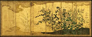 Folding Screens Prints: Autumn landscape with wild geese, c. 1650. Artist: Anonymous