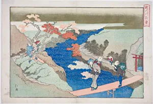 Double Page Prints: Autumn Maples at Takinogawa River (Takinogawa momiji)